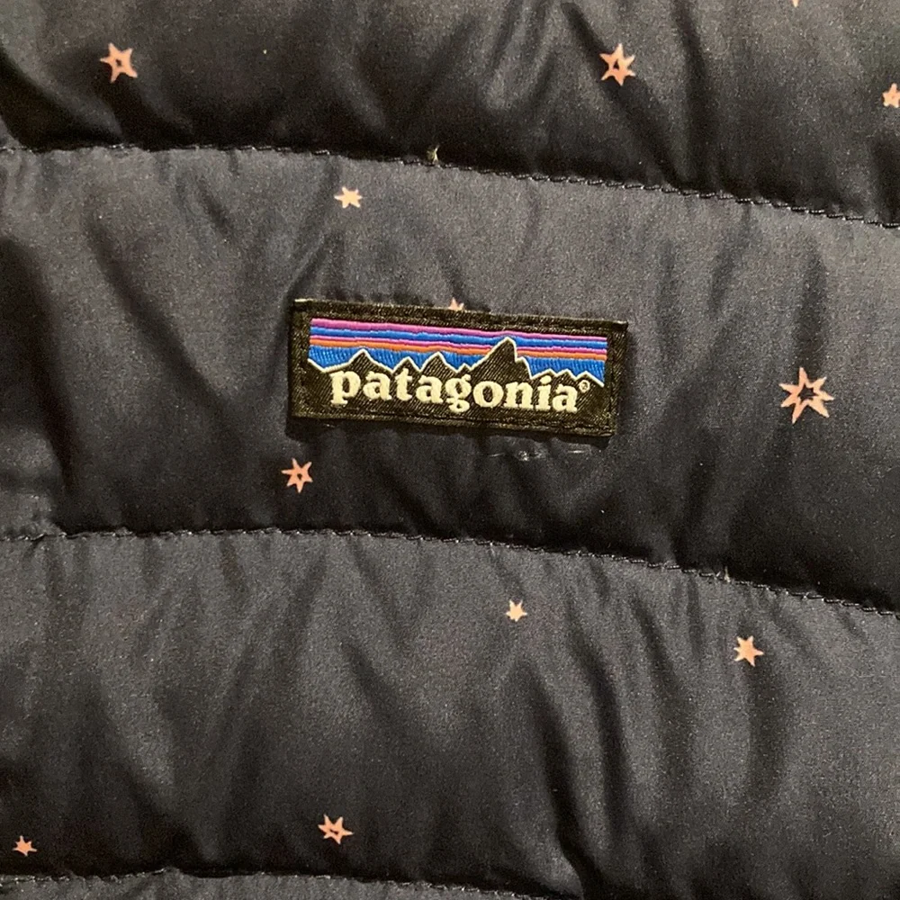 Patagonia Kids Puffer Jacket - Navy with Pink Accents - Picture 4 of 11